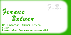 ferenc malmer business card